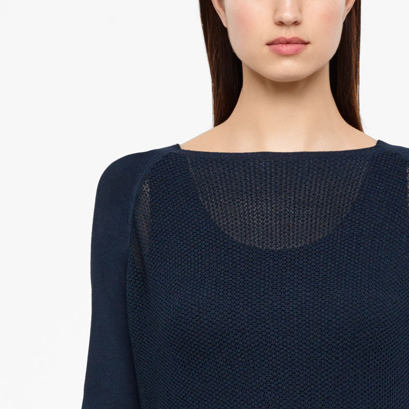 Sarah Pacini LONG MESH SWEATER - RAGLAN SLEEVES Front