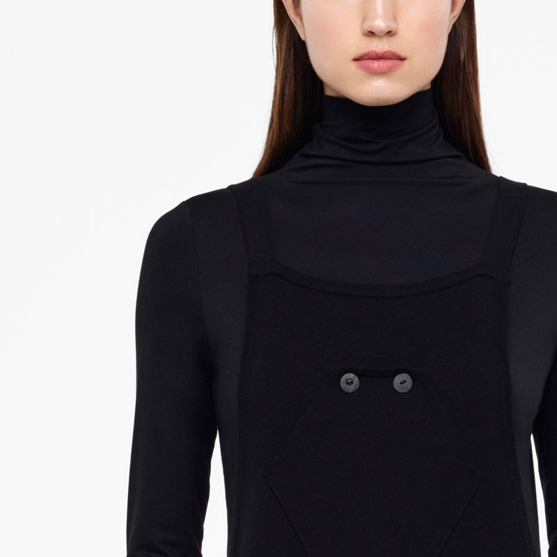 Sarah Pacini MAXI-JURK - RIEMPJES MET KNOPEN Voorzijde