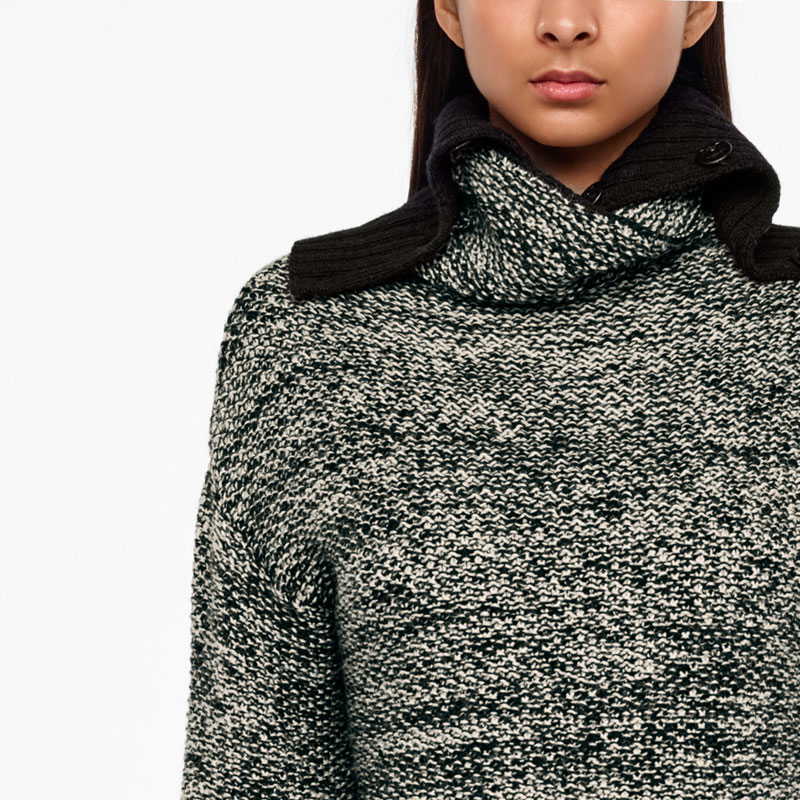 Sarah Pacini MERINO-ALPACA TRUI - KRAAG MET KNOPEN Voorzijde