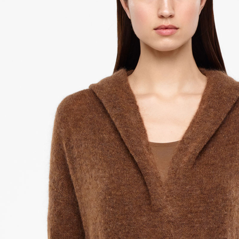 Sarah Pacini CARDIGAN À CAPUCHE - MOHAIR De face