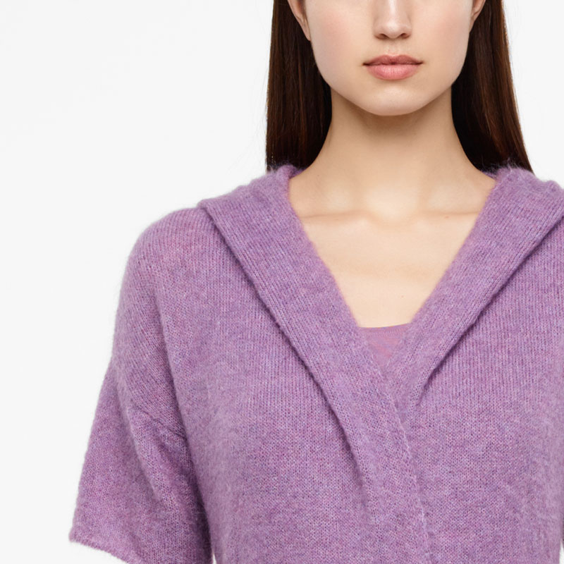 Sarah Pacini CARDIGAN À CAPUCHE - MOHAIR De face