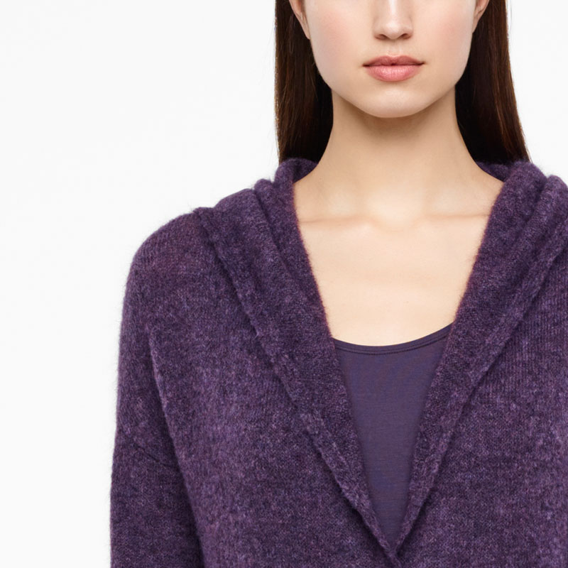 Sarah Pacini MOHAIR-MERINO CARDIGAN - LANGE MOUWEN Voorzijde