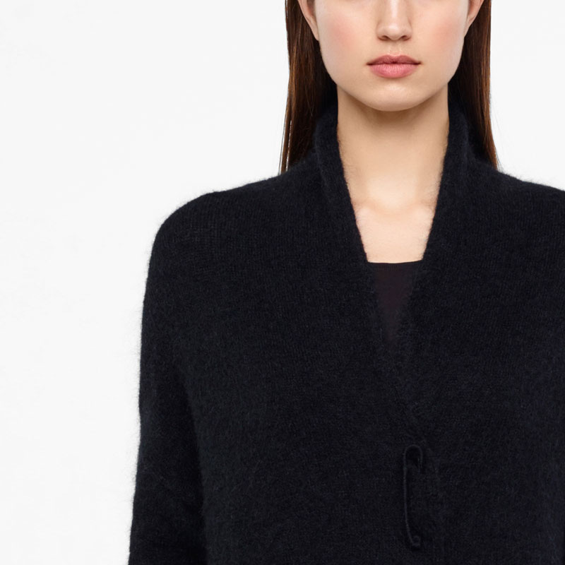 Sarah Pacini LANGE MOHAIR-MERINO CARDIGAN Voorzijde