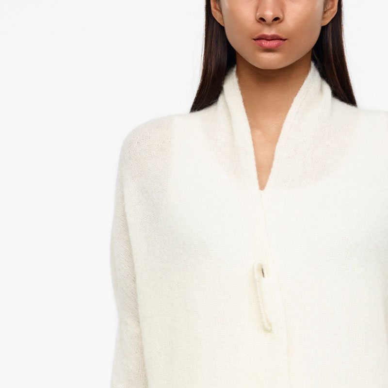 Sarah Pacini LANGE MOHAIR-MERINO CARDIGAN Voorzijde