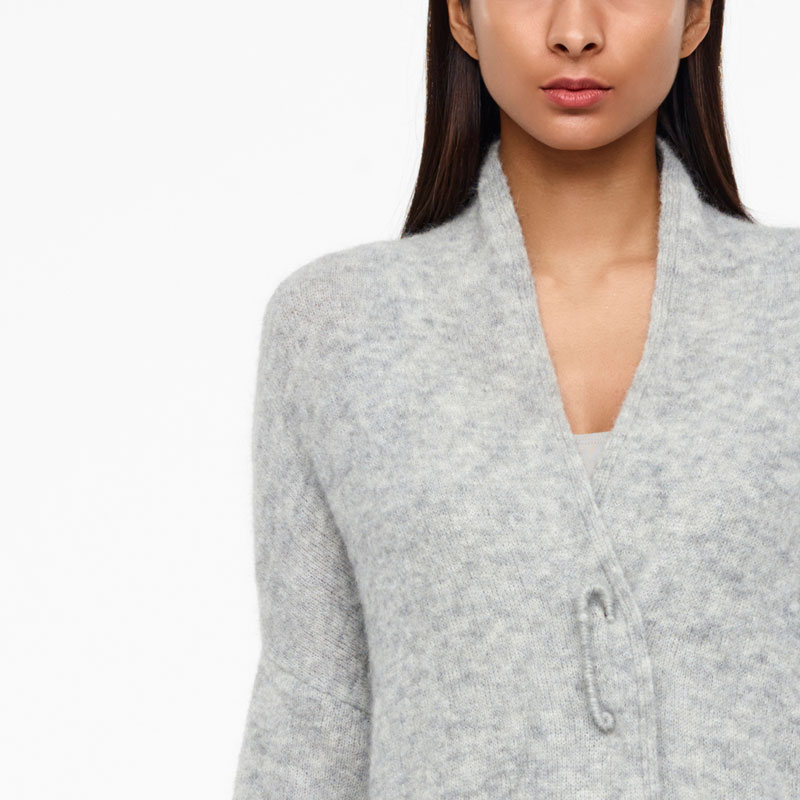 Sarah Pacini LANGE MOHAIR-MERINO CARDIGAN Voorzijde