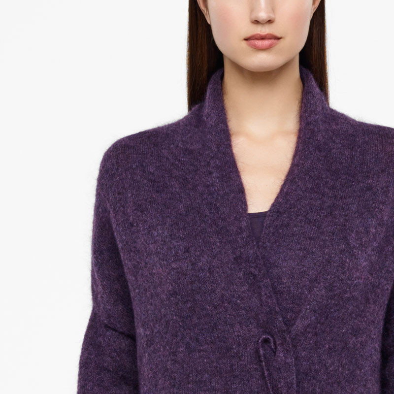 Sarah Pacini LANGE MOHAIR-MERINO CARDIGAN Voorzijde