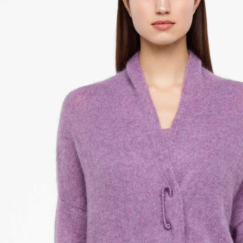 Sarah Pacini LANGE MOHAIR-MERINO CARDIGAN Voorzijde