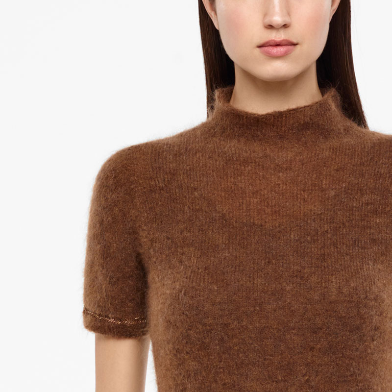 Sarah Pacini PULL COL MONTANT - EFFET BIJOU De face
