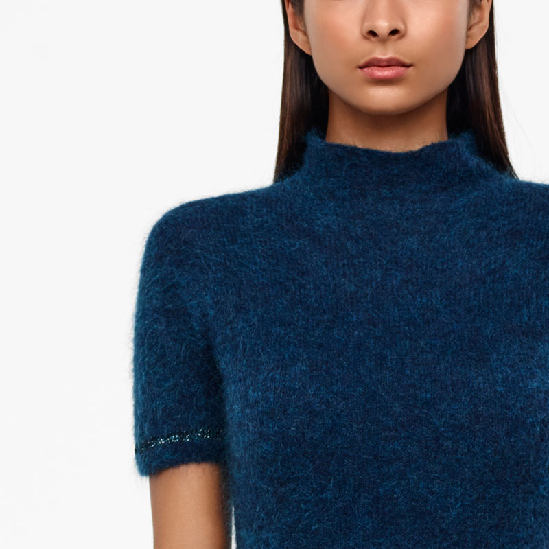 Sarah Pacini PULL COL MONTANT - EFFET BIJOU De face