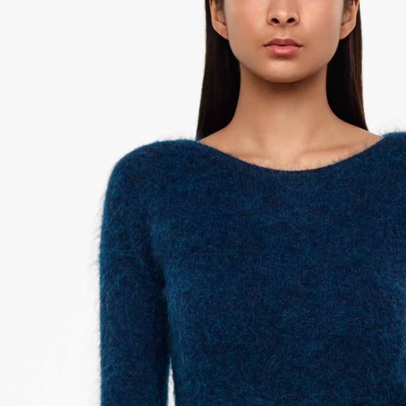 Sarah Pacini PULL COL BATEAU - EFFET BIJOU De face