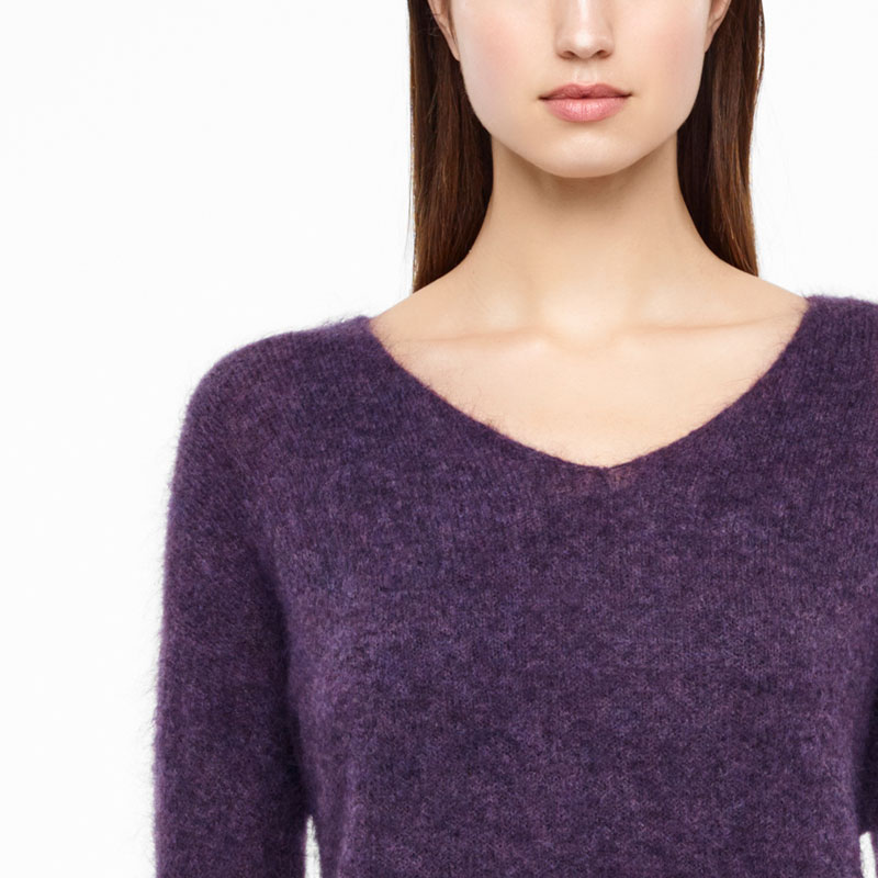 Sarah Pacini MOHAIR-MERINO-SWEATER - SCHIMMERNDER STRICK Vorne