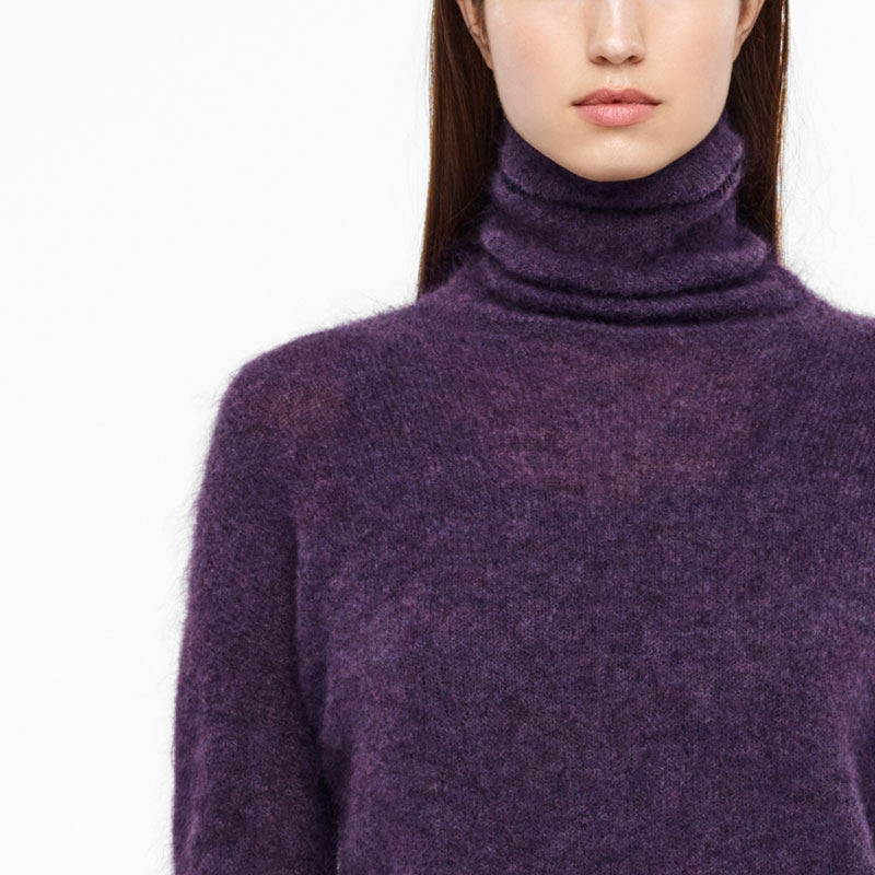 Sarah Pacini PULL COL ROULÉ - EFFET BIJOU De face