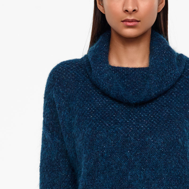 Sarah Pacini MOHAIR-MERINO-SWEATER - SCHIMMERNDER STRICK Vorne