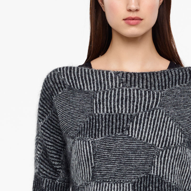 Sarah Pacini KURZER SWEATER - WABEN-JACQUARD Vorne