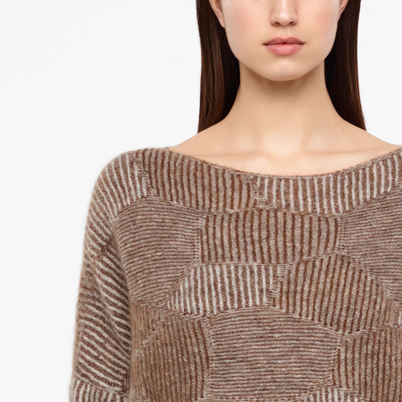 Sarah Pacini PULL COURT - MOTIF NID D'ABEILLES De face