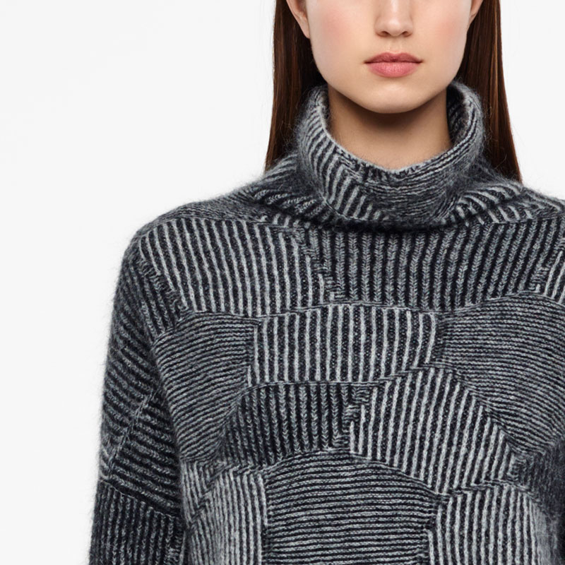 Sarah Pacini LANGER SWEATER - WABEN-JACQUARD Vorne