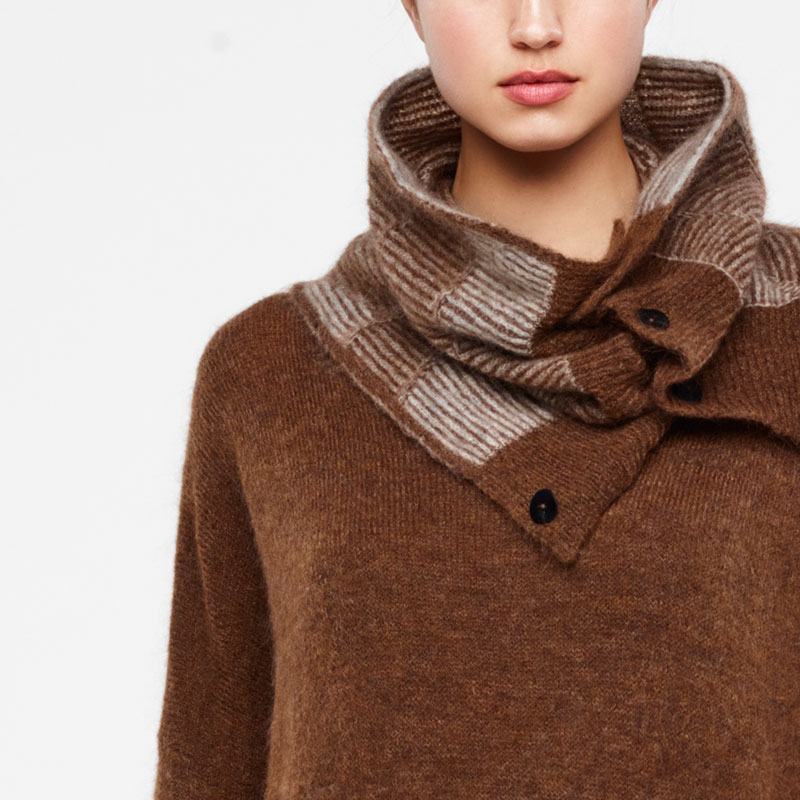 Sarah Pacini KRAGEN - WABEN-JACQUARD Vorne