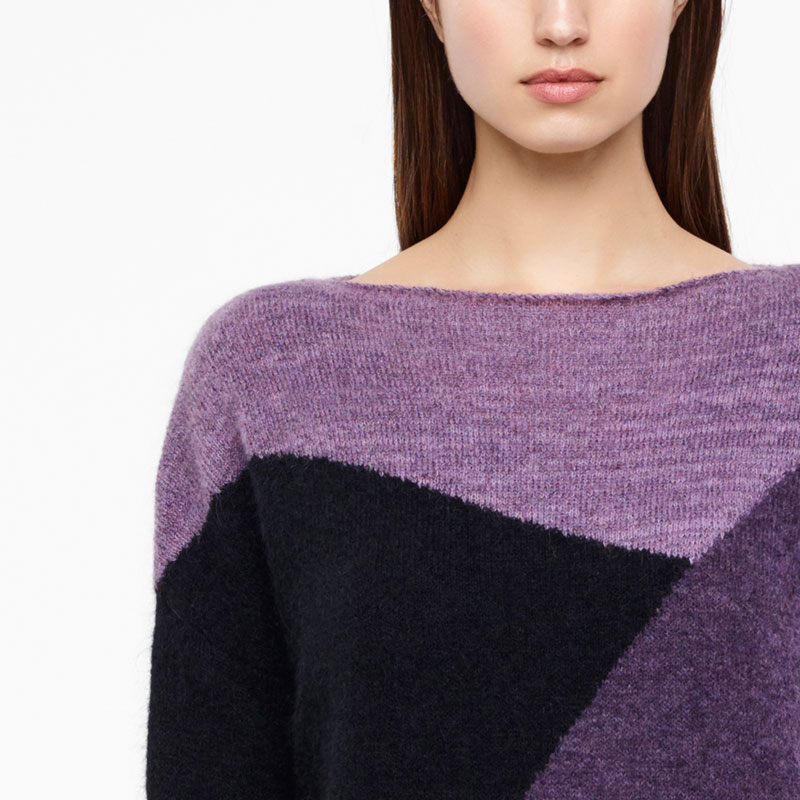 Sarah Pacini PULL LONG - MOTIF COLOR BLOCK De face