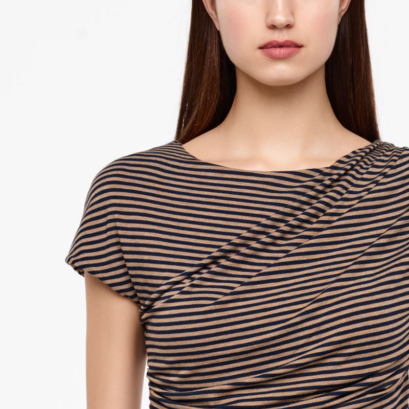Sarah Pacini TOP RAYÉ - EFFET PLISSÉ De face