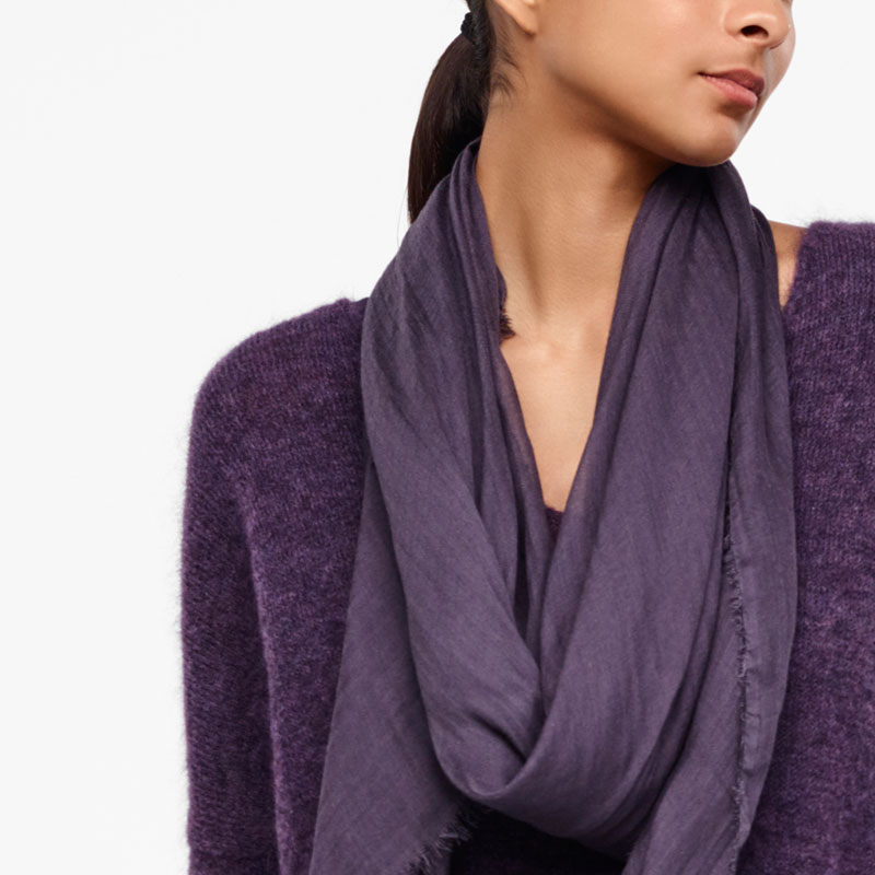 Sarah Pacini SHAWL SCARF - FRAYED EDGES Front