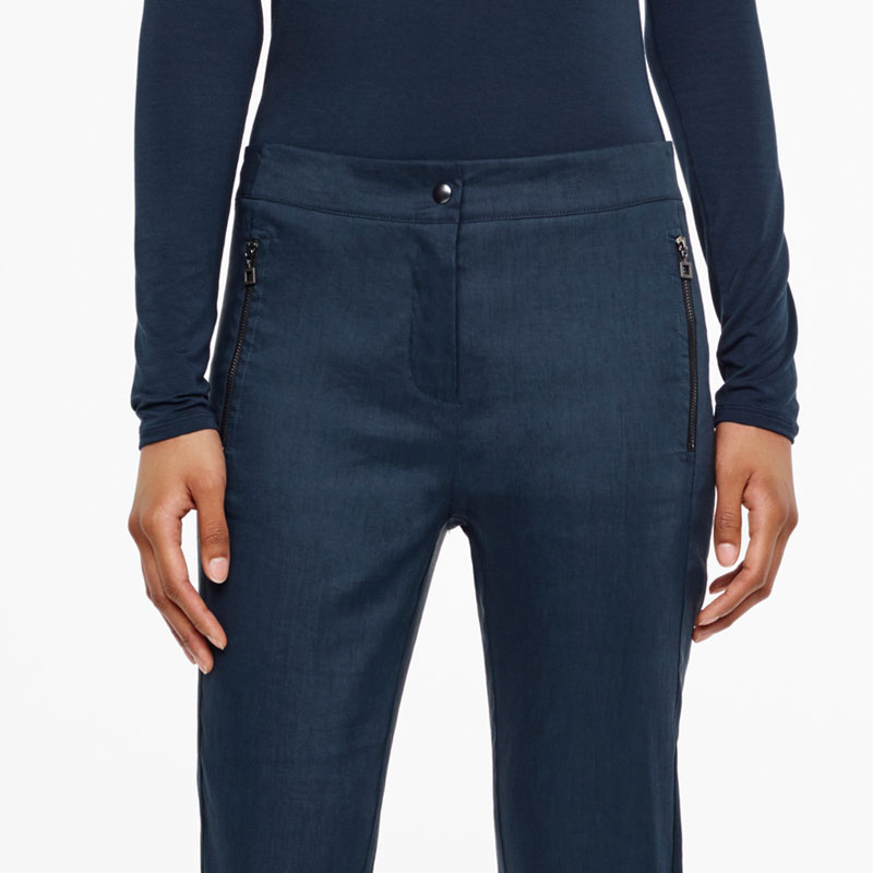 Sarah Pacini PANTALON - LIN STRETCH ET MÈCHE De face