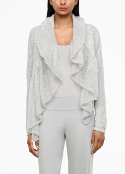 Sarah Pacini CHINÉ-CARDIGAN - TRANSPARENTER KRAGEN Vorne