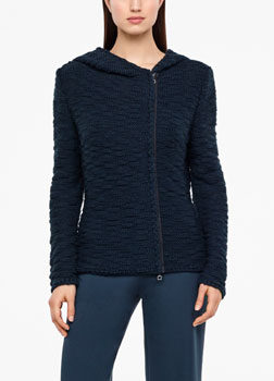 Sarah Pacini LANGE SEERSUCKER CARDIGAN Voorzijde