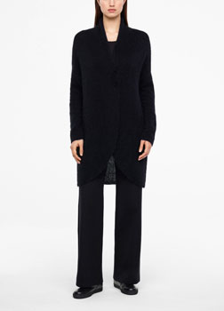 Sarah Pacini LONG MOHAIR-MERINO CARDIGAN Front