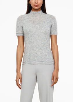 Sarah Pacini MOHAIR-MERINO-SWEATER - SCHIMMERNDER STRICK Vorne