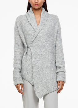 Sarah Pacini MOHAIR-MERINO CARDIGAN - SCHITTEREND BREIWERK Voorzijde