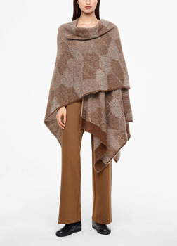 Sarah Pacini PONCHO - HONEYCOMB JACQUARD Front