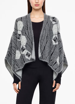 Sarah Pacini JACQUARD - PONCHO - HIDDEN SLEEVES Front