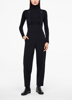 Sarah Pacini PANTALON À BRETELLES - GABARDINE De face