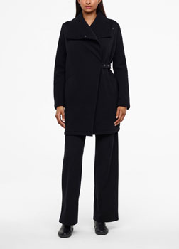 Sarah Pacini LANGER JERSEY-MANTEL Vorne