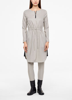 Sarah Pacini STRETCH LINNEN JURK Voorzijde