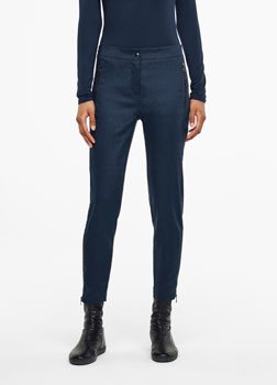 Sarah Pacini STRETCH LINEN PANTS - ANKLE SLITS Front