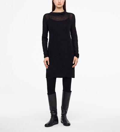 Sarah Pacini ROBE MÉRINOS- AU GENOU De face