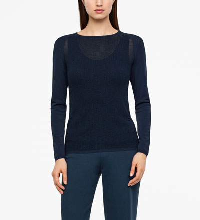 Sarah Pacini MESH SWEATER - RAGLAN SLEEVES Front