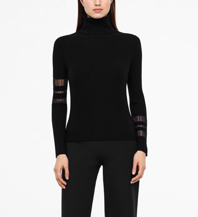 Sarah Pacini GESTREEPTE TRUI - ROLKRAAG Voorzijde