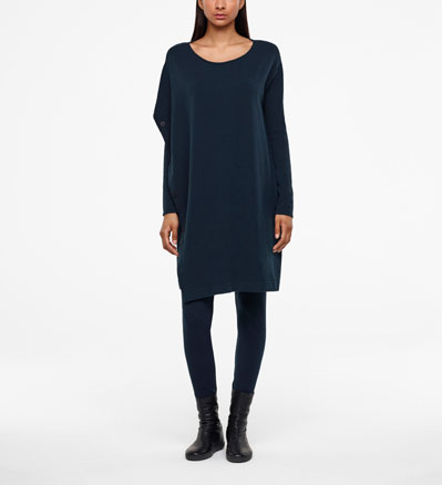 Sarah Pacini JURK MET KNIELENGTE - OVERSLAG MET KNOPEN Voorzijde