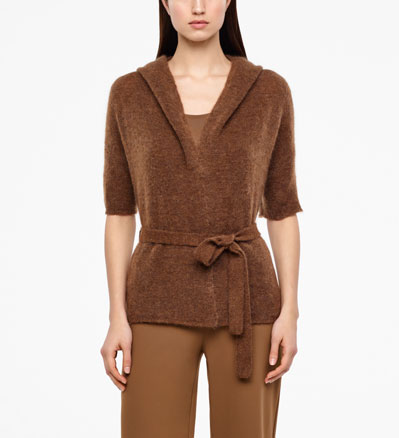 Sarah Pacini CARDIGAN À CAPUCHE - MOHAIR De face