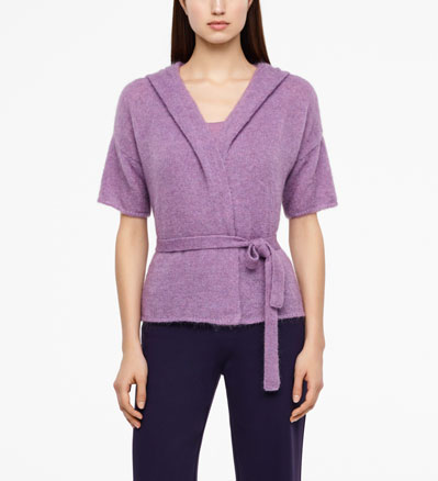 Sarah Pacini CARDIGAN À CAPUCHE - MOHAIR De face
