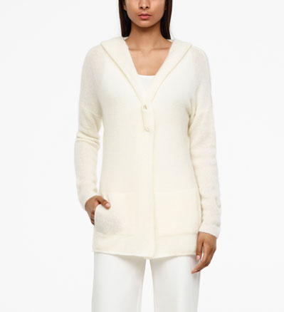 Sarah Pacini MOHAIR-MERINO CARDIGAN - FULL SLEEVES Front