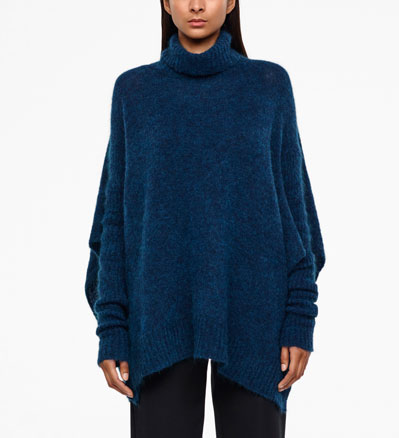 Sarah Pacini MOHAIR-MERINO PONCHO Front