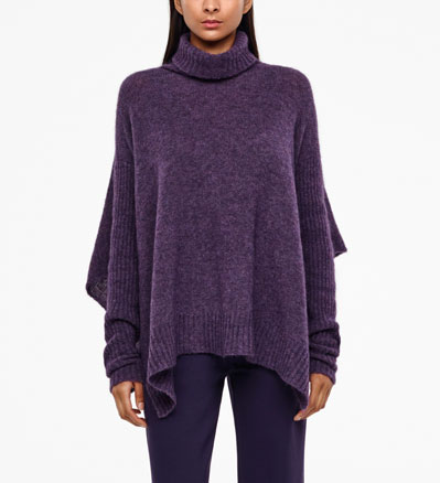 Sarah Pacini MOHAIR-MERINO PONCHO Voorzijde