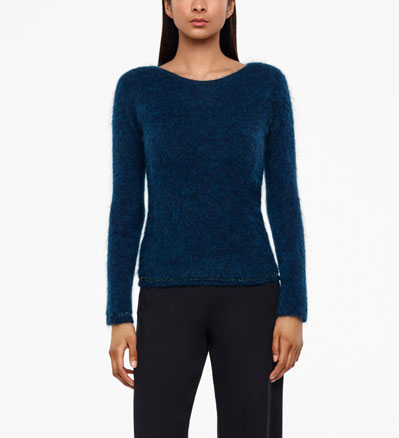 Sarah Pacini PULL COL BATEAU - EFFET BIJOU De face