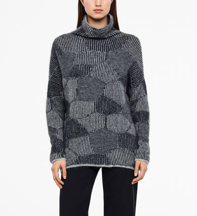 Sarah Pacini PULL LONG - MOTIF NID D''ABEILLES De face