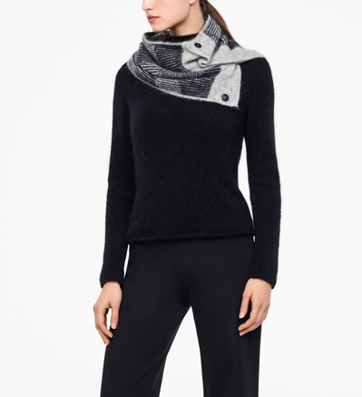 Sarah Pacini KRAGEN - WABEN-JACQUARD Vorne