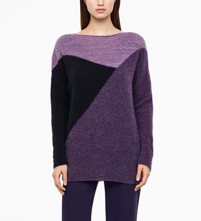 Sarah Pacini COLOR-BLOCK SWEATER - FULL SLEEVES Front