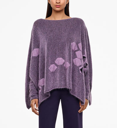 Sarah Pacini JACQUARD-PONCHO - LANGE ÄRMEL Vorne